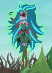 Size: 2150x3035 | Tagged: safe, artist:tigra0118, gaea everfree, gloriosa daisy, equestria girls, g4, my little pony equestria girls: legend of everfree, clothes, dress, female, floating, high res, missing accessory, solo