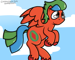 Size: 1000x800 | Tagged: safe, artist:pokefound, oc, oc:summer lights, pegasus, pony, flying, glasses, sky, solo