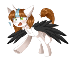 Size: 2000x1700 | Tagged: safe, artist:adostume, oc, oc only, oc:adostume, alicorn, pony, alicorn oc, bowtie, chest fluff, exclamation point, simple background, solo, surprised, transparent background