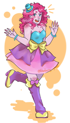 Size: 549x960 | Tagged: safe, artist:blueberry-ghost, pinkie pie, equestria girls, g4, clothes, dress, female, smiling, solo, tumblr nose