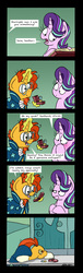 Size: 1323x4370 | Tagged: safe, artist:bobthedalek, starlight glimmer, sunburst, pony, unicorn, g4, antique, bait and switch, blushing, book, comic, crying, didn't think this through, duo, epic fail, exclamation point, face down ass up, fail, female, glowing horn, green background, horn, idiot, interrobang, magic, mare, mistake, mood whiplash, question mark, ring, shipping denied, simple background, sunburst is a goddamn moron, tears of joy, telekinesis, that pony sure does love antiques, this will not end in grandfoals, you blew it