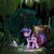 Size: 1000x1000 | Tagged: safe, artist:bojack_mlplove, twilight sparkle, alicorn, pony, g4, female, looking at you, mare, rock, solo, tree stump, twilight sparkle (alicorn)
