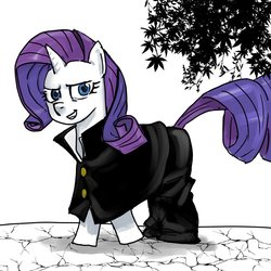 Size: 1000x1000 | Tagged: safe, artist:bojack_mlplove, rarity, pony, unicorn, g4, clothes, female, looking at you, mare, solo, tree