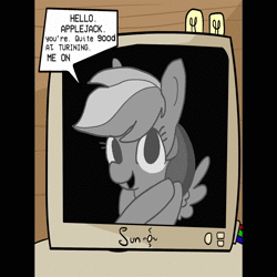 Size: 1076x1076 | Tagged: safe, artist:tjpones edits, edit, applejack, rainbow dash, spike, dragon, earth pony, pony, g4, animated, computer, female, implied appledash, implied lesbian, implied shipping, looking at each other, looking at you, male, mare, montgomery burns, simpsons did it, sound, the simpsons, waylon smithers, webm
