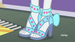 Size: 1280x720 | Tagged: safe, screencap, rarity, equestria girls, equestria girls specials, g4, my little pony equestria girls: better together, my little pony equestria girls: rollercoaster of friendship, ankles, bow, close-up, clothes, feet, female, foot focus, high heels, open-toed shoes, pictures of legs, sandals, shoes, solo, toes