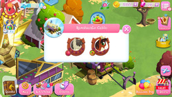 Size: 500x281 | Tagged: safe, gameloft, big macintosh, pigpen, trouble shoes, clydesdale, horse, pony, g4, duo, game, male, smiling, stallion