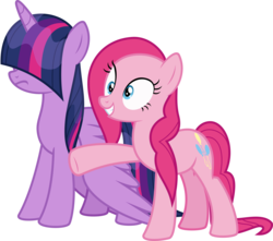 Size: 3396x3000 | Tagged: safe, artist:sollace, pinkie pie, twilight sparkle, alicorn, earth pony, pony, g4, horse play, .svg available, duo, female, frown, hair over eyes, high res, mare, raised leg, show accurate, simple background, smiling, transparent background, twilight sparkle (alicorn), vector, wet, wet mane, wet mane pinkie pie, wet mane twilight sparkle