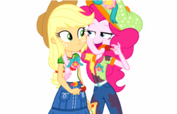 Size: 2048x1316 | Tagged: safe, editor:lonely fanboy48, applejack, pinkie pie, equestria girls, equestria girls specials, g4, my little pony equestria girls: better together, my little pony equestria girls: rollercoaster of friendship, fun inspector, fun inspector pinkie, me my selfie and i, simple background, transparent background