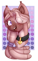 Size: 2689x4353 | Tagged: safe, artist:lastaimin, oc, oc only, pony, unicorn, bust, choker, female, mare, portrait, simple background, solo, transparent background