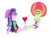 Size: 2933x2200 | Tagged: safe, artist:ktd1993, starlight glimmer, equestria girls, g4, afro, barefoot, feet, female, footsie, heart, high res, lesbian, shipping, simple background, starhugger, transparent background