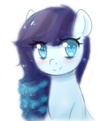 Size: 1661x1816 | Tagged: safe, artist:fluffymaiden, coloratura, earth pony, pony, g4, colored sketch, female, mare, simple background, smiling, solo