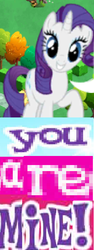 Size: 250x662 | Tagged: safe, artist:horsesplease, gameloft, rarity, pony, g4, caption, expand dong, exploitable meme, female, image macro, meme, mine!, pure unfiltered evil, solo, wow! glimmer