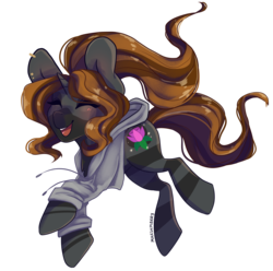 Size: 3402x3379 | Tagged: safe, artist:skylacuna, oc, oc only, oc:aurora rose, pony, blushing, chibi, clothes, eyes closed, female, high res, open mouth, simple background, solo, transparent background