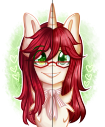Size: 1024x1228 | Tagged: safe, artist:rainbowkittyy, artist:sketchyhowl, pony, unicorn, female, glasses, grell sutcliff, heart, heart eyes, mare, ponified, simple background, solo, starry eyes, transparent background, wingding eyes