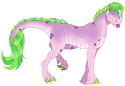 Size: 1157x801 | Tagged: safe, artist:bijutsuyoukai, oc, oc only, dracony, hybrid, colored claws, colored hooves, crack ship offspring, forked tongue, interspecies offspring, offspring, parent:red gala, parent:spike, simple background, solo, tongue out, transparent background, unshorn fetlocks