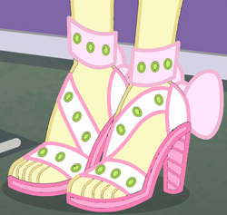 Size: 736x698 | Tagged: safe, edit, edited screencap, editor:sonic ranger, screencap, fluttershy, equestria girls, equestria girls specials, g4, my little pony equestria girls: better together, my little pony equestria girls: rollercoaster of friendship, cropped, feet, female, legs, open-toed shoes, pictures of legs, solo