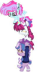 Size: 1024x1948 | Tagged: safe, artist:bezziie, oc, oc only, oc:strawberry pie, earth pony, pegasus, pony, unicorn, bandage, bandaid, base used, bow, female, filly, glasses, jewelry, necklace, simple background, transparent background