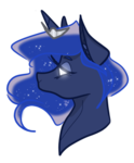 Size: 540x651 | Tagged: safe, artist:incapacitatedvixen, princess luna, alicorn, pony, bust, female, glowing, jewelry, mare, royalty, simple background, solo, sparkle, tiara, transparent background