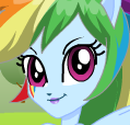 Size: 119x114 | Tagged: safe, rainbow dash, equestria girls, g4, face, grin, picture for breezies, smiling, starsue