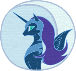 Size: 260x244 | Tagged: safe, artist:cheshire-no-neko, nightmare moon, alicorn, pony, g4, bust, female, mare, moon, portrait, side view, simple background, solo, transparent background