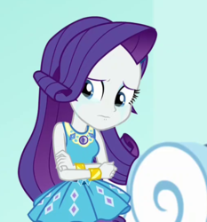 Size: 509x545 | Tagged: safe, screencap, rarity, equestria girls, equestria girls specials, g4, my little pony equestria girls: better together, my little pony equestria girls: rollercoaster of friendship, cropped, crying, female, geode of shielding, solo, tears of pain