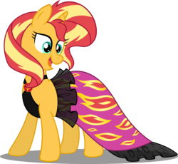 Size: 12283x11281 | Tagged: safe, artist:sugar-loop, sunset shimmer, pony, unicorn, g4, absurd resolution, build-a-bear, clothes, dress, female, gala dress, plushie, simple background, solo, toy interpretation, transparent background