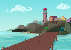 Size: 3508x2480 | Tagged: safe, artist:malte279, equestria girls, equestria girls series, g4, rollercoaster of friendship, background, coast, free to use, harbor, high res, landing, lighthouse, mostly sunny, no pony, ocean, pier, stock image, stock vector, water