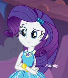 Size: 629x720 | Tagged: safe, screencap, rarity, equestria girls, equestria girls series, g4, rollercoaster of friendship, cropped, discovery family logo, female, geode of shielding, solo