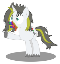 Size: 2688x2856 | Tagged: safe, artist:up-world, oc, oc only, oc:up-world, pony, unicorn, cookie zombie, high res, rainbow muzzle, simple background, solo, transparent background