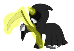 Size: 4728x3261 | Tagged: safe, artist:up-world, oc, oc only, oc:up-world, pony, clothes, costume, halloween, holiday, scythe, simple background, solo, transparent background