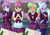 Size: 1414x1000 | Tagged: safe, artist:uotapo, edit, lemon zest, sour sweet, sugarcoat, sunny flare, oc, oc:anon, equestria girls, g4, adoraflare, begging, blushing, classroom, clothes, crystal prep academy uniform, crystal prep shadowbolts, cute, f, group, looking at you, open mouth, pipboy, quartet, school uniform, smiling, sourbetes, sugarcute, zestabetes