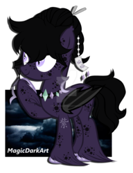 Size: 1024x1331 | Tagged: safe, artist:magicdarkart, oc, oc only, bat pony, pony, colored wings, female, mare, obtrusive watermark, simple background, solo, transparent background, watermark
