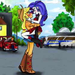 Size: 759x759 | Tagged: safe, artist:vago-xd, edit, applejack, rarity, equestria girls, g4, cropped, female, lesbian, love, ship:rarijack, shipping