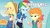 Size: 888x499 | Tagged: safe, edit, edited screencap, screencap, applejack, megan williams, megan williams (g4), rainbow dash, equestria girls, equestria girls specials, g1, g4, my little pony equestria girls: better together, my little pony equestria girls: rollercoaster of friendship, discovery family logo, family guy, g1 to equestria girls, generation leap, geode of super speed, geode of super strength, magical geodes, male, reference