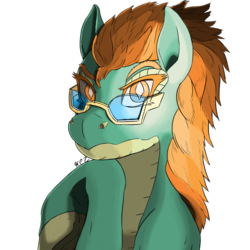 Size: 1024x1024 | Tagged: safe, artist:korencz11, tianhuo (tfh), dragon, hybrid, longma, them's fightin' herds, community related, female, glasses, simple background, solo, transparent background