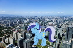 Size: 850x567 | Tagged: safe, artist:jerryakira79, minuette, pony, unicorn, g4, beijing, china, female, giant ponies in real life, giant pony, irl, macro, photo, ponies in real life