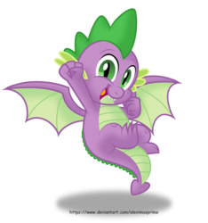 Size: 1600x1710 | Tagged: safe, artist:aleximusprime, spike, dragon, g4, molt down, looking at you, male, open mouth, simple background, smiling, solo, transparent background, vector, winged spike, wings