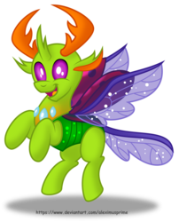 Size: 1600x1979 | Tagged: safe, artist:aleximusprime, thorax, changedling, changeling, g4, cute, king thorax, male, simple background, smiling, solo, thorabetes, transparent background, wings
