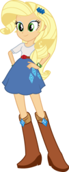 Size: 1024x2546 | Tagged: safe, artist:iamsheila, applejack, rarity, equestria girls, g4, alternate universe, boots, bracelet, clothes, female, jewelry, palette swap, rarity's purple boots, recolor, shoes, simple background, skirt, solo, transparent background