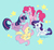 Size: 902x834 | Tagged: safe, artist:pegushi, fluttershy, pinkie pie, rarity, twilight sparkle, earth pony, pegasus, pony, unicorn, g4, female, simple background, stars