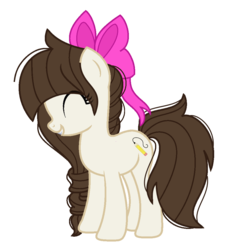 Size: 970x1032 | Tagged: safe, artist:crystalponyart7669, oc, oc only, oc:ysabel, earth pony, pony, bow, female, hair bow, mare, simple background, solo, transparent background