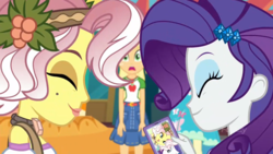 Size: 1920x1080 | Tagged: safe, screencap, applejack, fluttershy, rarity, vignette valencia, equestria girls, equestria girls specials, g4, my little pony equestria girls: better together, my little pony equestria girls: rollercoaster of friendship, cellphone, female, me my selfie and i, phone, shipping fuel, smartphone, trio
