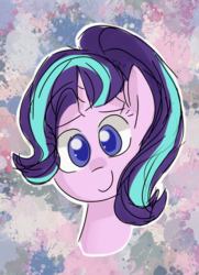Size: 739x1018 | Tagged: safe, artist:rozzertrask, starlight glimmer, pony, unicorn, g4, bust, cute, female, glimmerbetes, looking at you, mare, solo