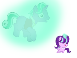 Size: 2360x1776 | Tagged: safe, artist:rainbows-skies, firelight, starlight glimmer, pony, unicorn, g4, baby, baby pony, babylight glimmer, chibi, cute, father and child, father and daughter, female, glimmerbetes, glowing horn, horn, magic, male, open mouth, simple background, stallion, telekinesis, tongue out, transparent background