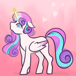 Size: 540x540 | Tagged: safe, princess flurry heart, alicorn, pony, g4, cute, female, flurrybetes, looking up, magic, mare, royalty