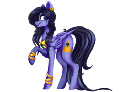 Size: 3000x2150 | Tagged: safe, artist:immagoddampony, oc, oc only, oc:eigii, pegasus, pony, female, high res, mare, raised hoof, simple background, solo, third eye, transparent background