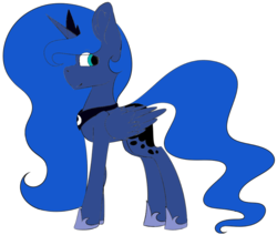Size: 1062x900 | Tagged: safe, artist:icicle-niceicle-1517, artist:melodysweetheart, color edit, edit, princess luna, alicorn, pony, g4, collaboration, colored, crown, female, jewelry, mare, regalia, simple background, solo, transparent background