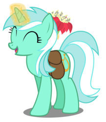 Size: 2000x2300 | Tagged: safe, artist:mundschenk85, lyra heartstrings, pony, unicorn, g4, ^^, eyes closed, female, flower, high res, magic, mare, saddle bag, show accurate, simple background, solo, transparent background, vector