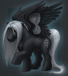 Size: 671x750 | Tagged: safe, artist:hibbary, oc, oc only, oc:oxys, pegasus, pony, g1, solo