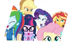 Size: 1015x563 | Tagged: safe, artist:php77, edit, edited screencap, editor:php77, screencap, applejack, fluttershy, rainbow dash, rarity, sci-twi, sunset shimmer, twilight sparkle, equestria girls, equestria girls specials, g4, my little pony equestria girls: better together, my little pony equestria girls: rollercoaster of friendship, background removed, simple background, transparent background